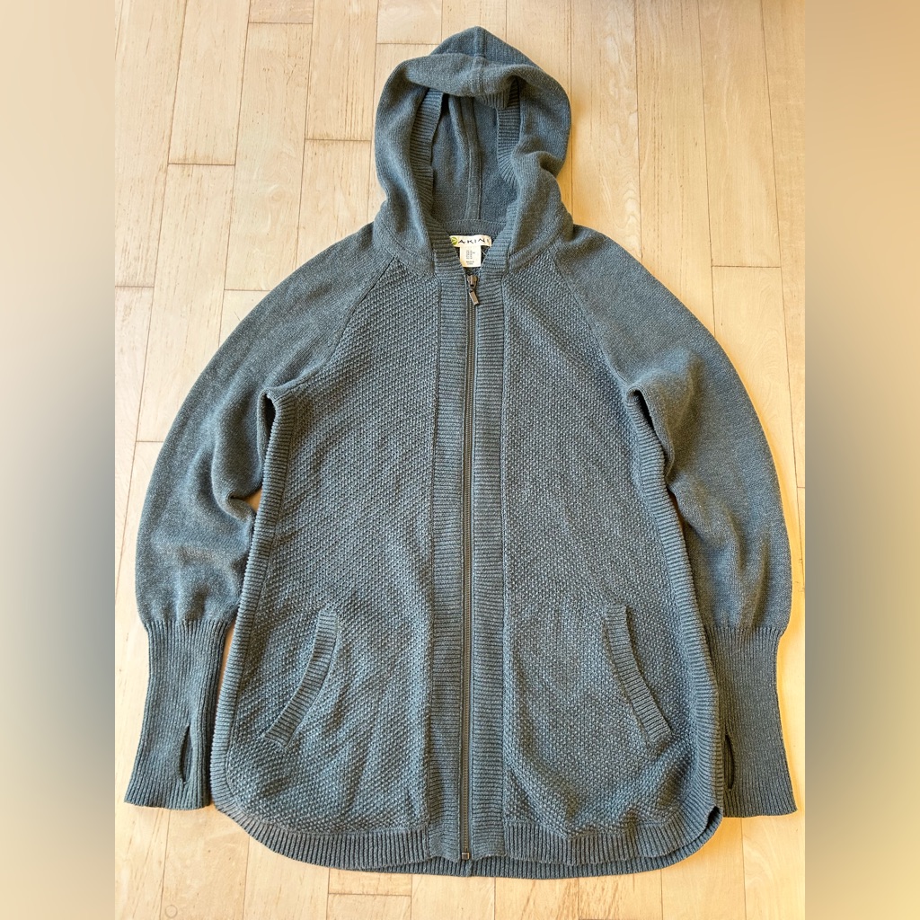 Dakini By Anthropologie Women’s Gray Full Zip Long Hoodie Sweater Size Medium